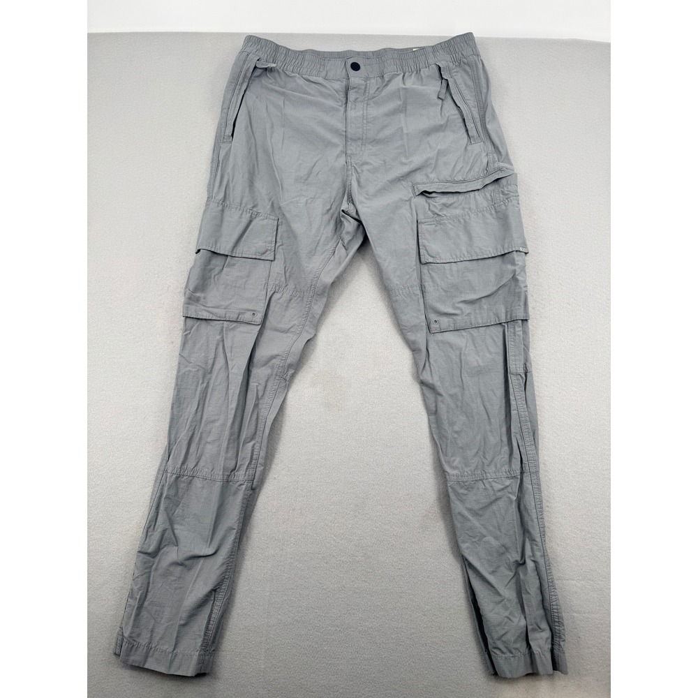 H&M Mens Regular Fit Cargo Pants‎ Gray Ripstop Size L Gorpcore Utility Outdoors